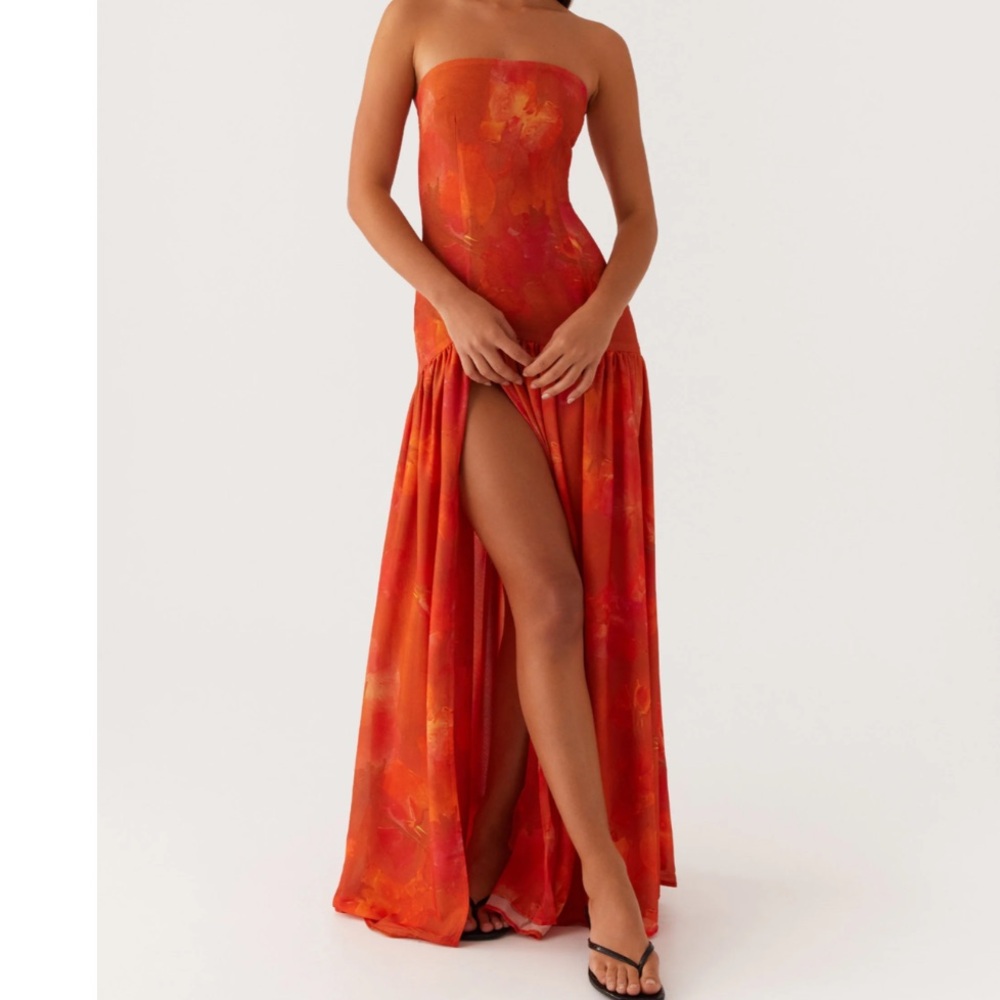 Eden Strapless Maxi Dress - Amber